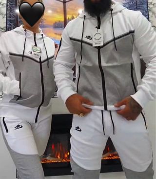 Conjunto Nike Gris y Blanco