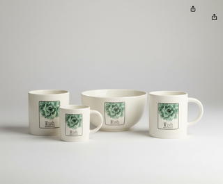 Set Colazione H&H WISH 4pz Bone China NUOVO 20€