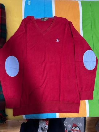 Jersey El Ganso cuello pico rojo