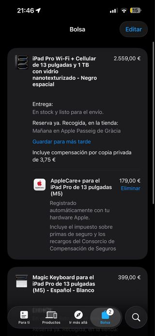 iPad Pro 13 [M5] 1TB (CELL) NANO + Apple Care+