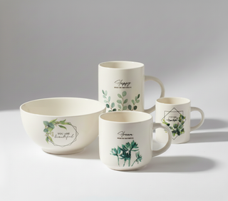 Set Colazione H&H Botanic 4pz Bone China NUOVO 20€