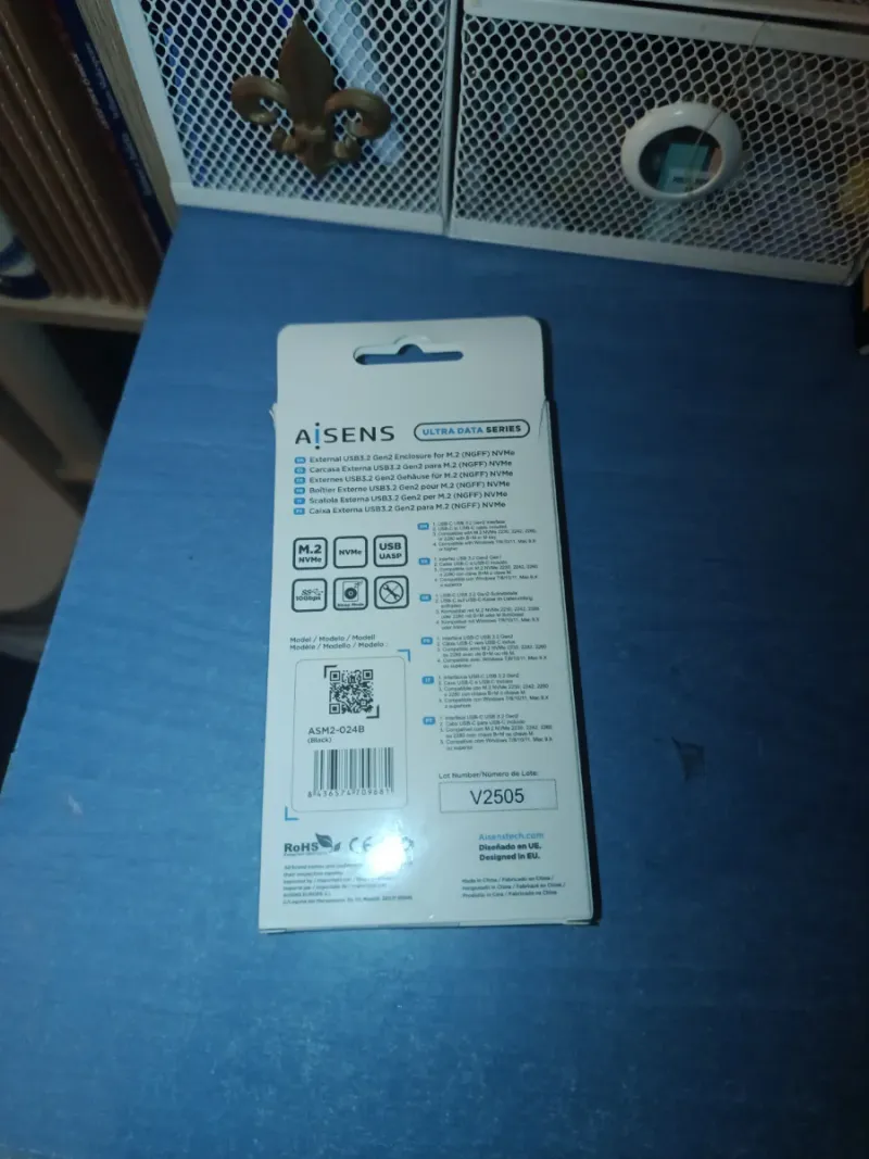 AiSens M.2 NVMe Enclosure 10Gbps soporte disco dur afbeelding 2