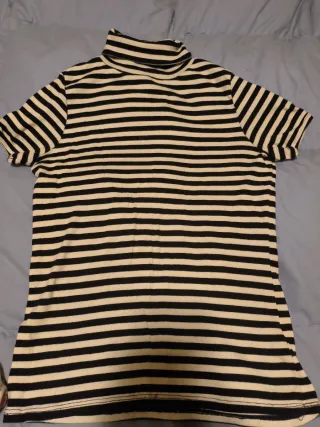 Jersey de rayas cuello alto mujer