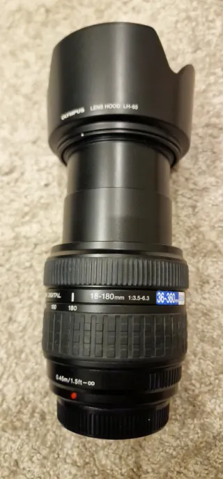 Objetivo Olympus digital 18-180 mm. 36-360 mm. equ