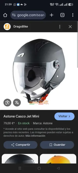 Casco Jet Astone Negro Talla M