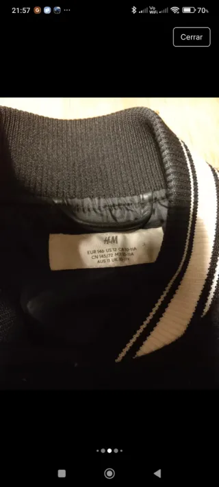 Chaqueta negra talla 10-11