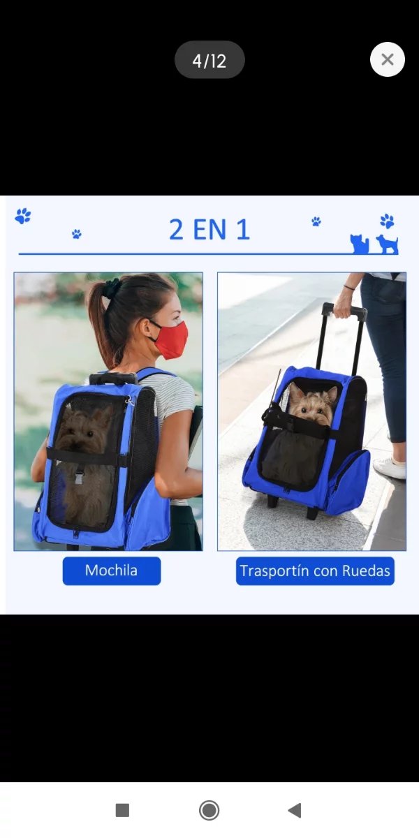 Zaino Trasportino con Ruote per Cane