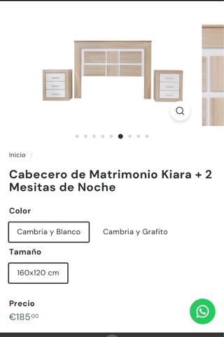Cabecero Matrimonio Kiara + 2 Mesitas