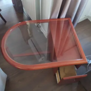 Mesa centro madera y cristal