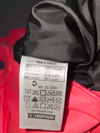 Peto esquí Wedze niños 5-6 años y guantes a juego