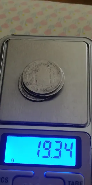 Lote 4 monedas antiguas plata