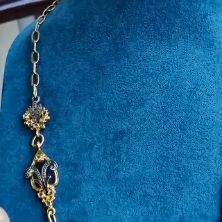 Gargantilla Plata de ley Envejecida y Chapada