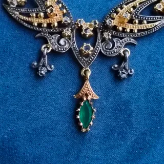 Gargantilla Plata de ley Envejecida y Chapada