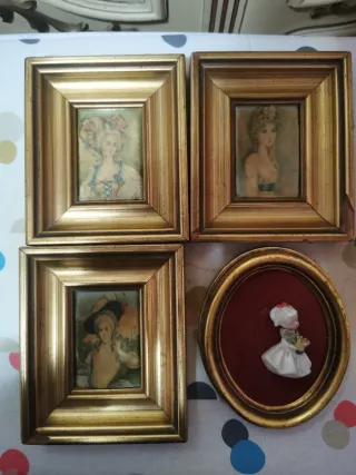 Set 4Cuadros Decorativos Dorados