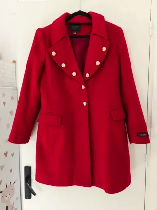 Abrigo Cortefiel Rojo Talla M