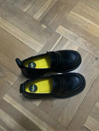 Mocasines Buffalo plataforma veganos negros