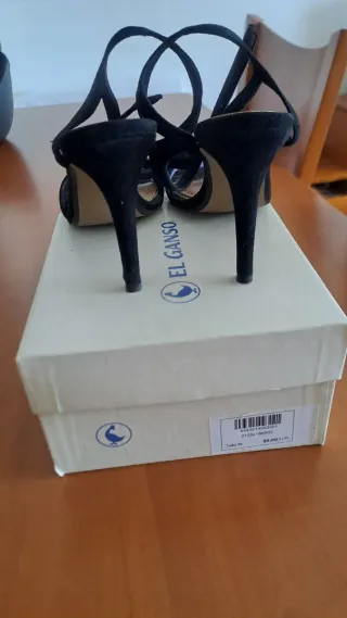 Sandalias El Ganso Negras Tacón