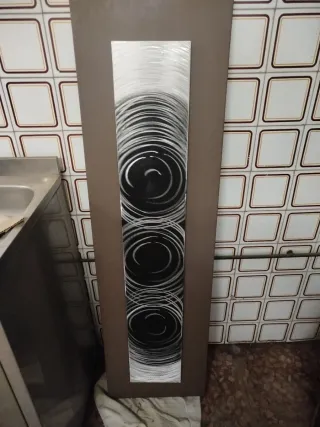 Cuadro Decorativo Metal Negro y Plateado