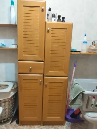 Mueble de baño madera y cristal