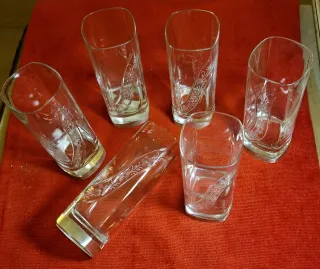 Set 6 Bicchieri Cristallo Molato Argento