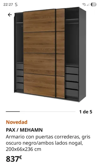 Armario PAX/MEHAMN 200x66x236