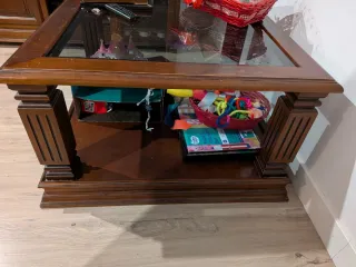 Mesa de centro madera y cristal