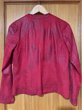 Cazadora Piel Mujer Roja