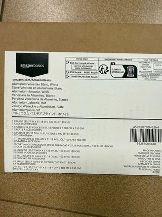 Persiana Veneciana Metálica Blanca 100x130 cm