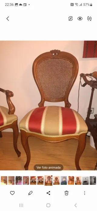 Conjunto 6 sillas y 2 sillones comedor