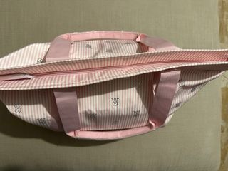 Borsa Victoria's Secret a righe rosa e bianche