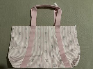 Borsa Victoria's Secret a righe rosa e bianche