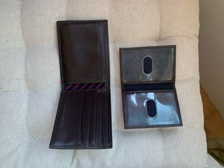 Cartera de piel Tommy Hilfiger marrón