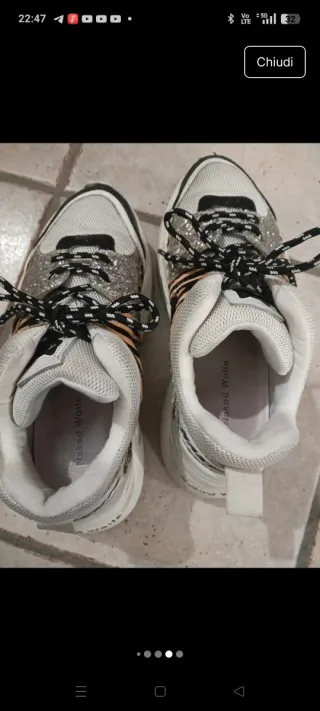 Scarpe Naked Wolfe silver glitter