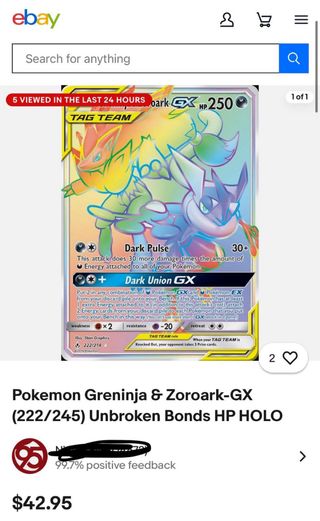 Greninja & Zoroark GX Tag Team Carta rainbow