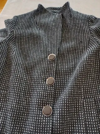 Abrigo MAFECCO mujer negro y gris