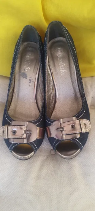 Scarpe décolleté jeans blu n 38