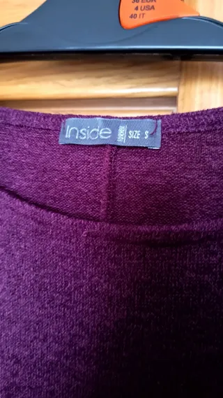 Vestido largo punto berenjena