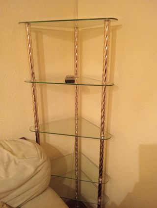 Vitrina de esquina cristal y metal