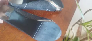 Scarpe décolleté jeans nero tacco 38