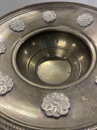 Centro de Mesa Antiguo Metal con Asas