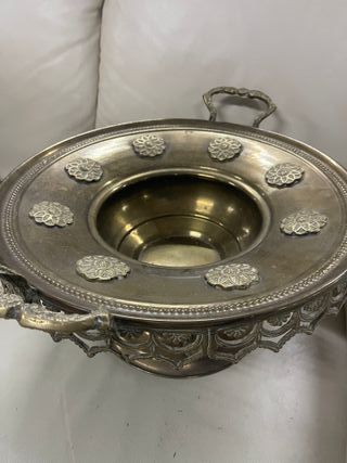 Centro de Mesa Antiguo Metal con Asas