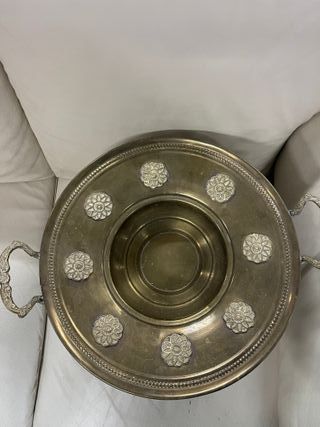 Centro de Mesa Antiguo Metal con Asas