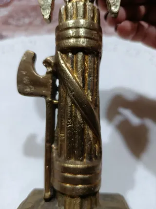Statuetta Fascio Littorio in  Ottone