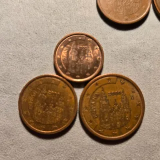 LOTE 17 _ 9 Monedas 1, 2, 5 céntimos ESPAÑA  99_01