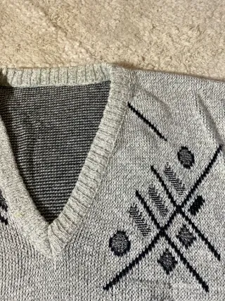 Chaleco Vintage Gris y Negro