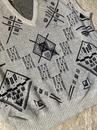 Chaleco Vintage Gris y Negro