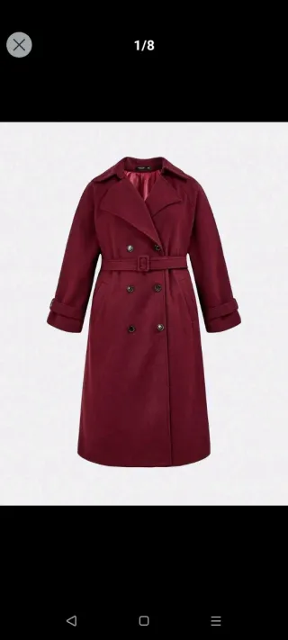 Abrigo largo SHEIN morado talla oversize