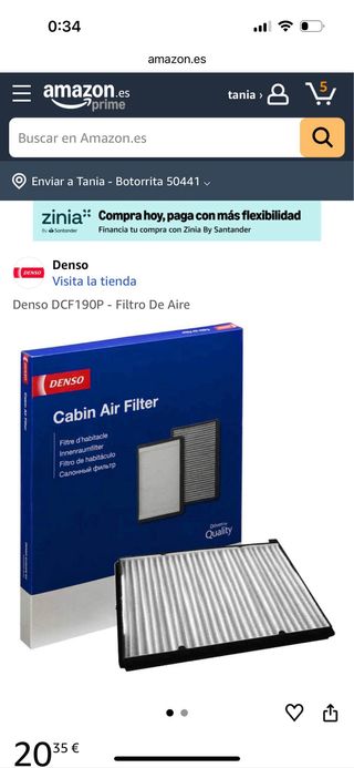 Filtro habitáculo DENSO DCF502P Nuevo