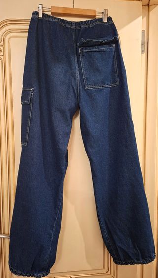 Pantalón cargo vaquero Pull&Bear azul
