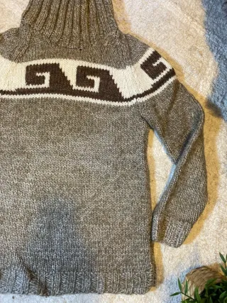 Jersey Lana Vintage Marrón Beige 90s